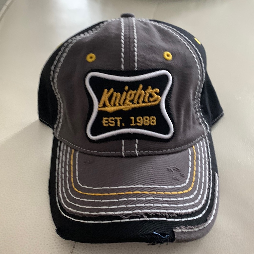 Charlotte Knights Milb L Stretch Fit Cap Gray/Black Baseball Everyday Distress